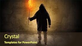  Presentation with wall - PPT layouts with ugly wayfarer with burning torch background and a tawny brown colored foreground