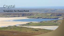  Presentation with twinkling stars in outer space - Presentation design enhanced with uig-bay-isle-of-lewis background and a  colored foreground