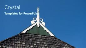  Presentation with dutch - Slide set with uilenbord as typical detail on dutch farmhouses in friesland background and a ocean colored foreground