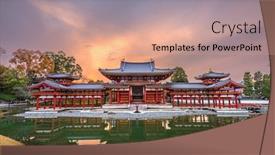  Presentation with kyoto - Slide deck enhanced with uji-kyoto-japan-at-byodo background and a coral colored foreground