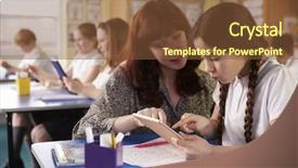  Presentation with helping - PPT layouts featuring uk - teacher helping schoolgirl using background and a tawny brown colored foreground