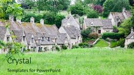  Presentation with england - Presentation theme consisting of uk bibury is a village background and a seafoam green colored foreground
