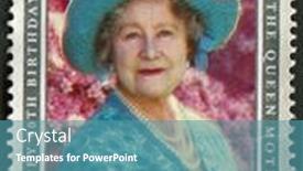  Presentation with 90th birthday - Presentation theme featuring uk-circa-1990-a-stamp background and a teal colored foreground