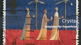  Presentation with kings - Colorful slide set enhanced with uk-circa-1996-a-stamp backdrop and a ocean colored foreground