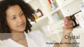  Presentation with pharmacy - Theme having uk female nurse in pharmacy background and a soft green colored foreground