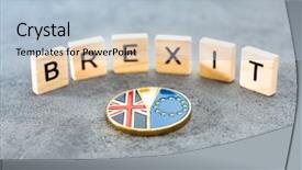  Presentation with brexit - Colorful PPT theme enhanced with uk financial crisis - brexit concept - national flag backdrop and a  colored foreground