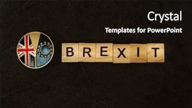 Presentation with brexit - Presentation theme with uk financial crisis - brexit concept - national flag background and a  colored foreground