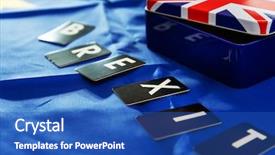  Presentation with brexit - Cool new slide deck with uk financial crisis - brexit concept - national flag backdrop and a  colored foreground
