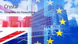 Presentation with brexit - Colorful PPT theme enhanced with uk financial crisis - brexit concept - uk economy backdrop and a light blue colored foreground