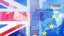  Presentation with financial center - Cool new presentation with uk financial crisis - brexit concept - uk economy backdrop and a light blue colored foreground