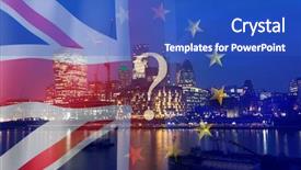  Presentation with brexit - Audience pleasing theme consisting of uk financial crisis - brexit concept - uk economy backdrop and a cobalt blue colored foreground