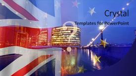  Presentation with financial center - PPT layouts featuring uk financial crisis - brexit concept - uk economy background and a light blue colored foreground