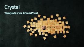  Presentation with brexit - Beautiful presentation featuring uk financial crisis - brexit concept - wood blocks backdrop and a wine colored foreground