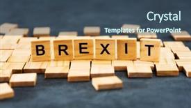  Presentation with brexit - PPT theme featuring uk financial crisis - brexit concept - wood blocks background and a ocean colored foreground