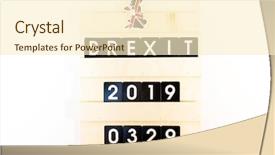  Presentation with brexit - Colorful PPT layouts enhanced with uk financial crisis - brexit concept - wood blocks backdrop and a cream colored foreground