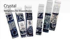  Presentation with brexit - Colorful presentation enhanced with uk financial crisis - word brexit with old typwriter backdrop and a white colored foreground