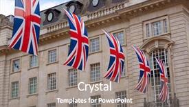  Presentation with circus - PPT layouts enhanced with uk flags in piccadilly circus background and a gray colored foreground