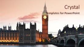  Presentation with parliament - Audience pleasing PPT theme consisting of uk parliament london backdrop and a lemonade colored foreground
