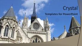  Presentation with justice - Presentation theme consisting of uk police - famous royal courts of justice background and a teal colored foreground