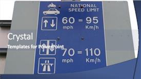  Presentation with limit - Cool new slide set with uk police - national speed limit sign uk backdrop and a ocean colored foreground