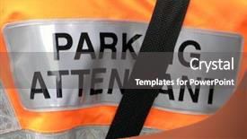  Presentation with traffic and air pollution - Audience pleasing slides consisting of uk police - traffic warden patrolling leeds city backdrop and a dark gray colored foreground