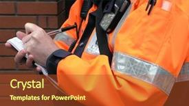  Presentation with traffic police - PPT theme with uk police - traffic warden writing parking ticket background and a red colored foreground