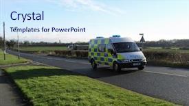 Presentation with blue lights - Slide set featuring uk police vehicle with flashing background and a sky blue colored foreground
