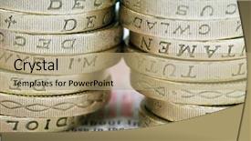  Presentation with stack - Amazing PPT theme having pounding - close-up of stack of uk backdrop and a coral colored foreground