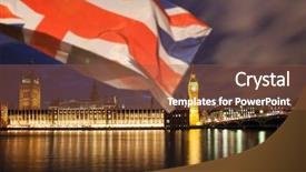  Presentation with union jack flag - Cool new PPT layouts with uk prepares for new elections backdrop and a tawny brown colored foreground