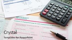  Presentation with assessment - Slide deck enhanced with uk self assessment tax background and a sky blue colored foreground