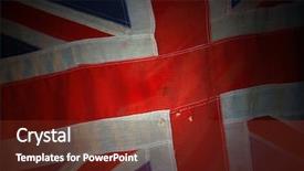 Presentation with british war - Presentation theme enhanced with uk soldiers - british flag of crimean war background and a tawny brown colored foreground