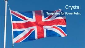  Presentation with great britain - Presentation theme consisting of uk union flag of great background and a ocean colored foreground