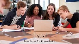  Presentation with college students - Audience pleasing PPT layouts consisting of uk university - group of college students collaborating backdrop and a  colored foreground