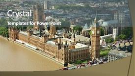  Presentation with parliament - PPT theme having uk view from london eye background and a gray colored foreground