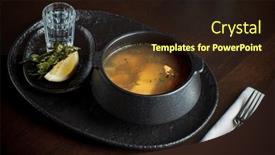  Presentation with vodka - Beautiful slide set featuring ukha-soup-and-vodka backdrop and a wine colored foreground