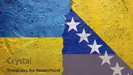  Presentation with concrete cracked - Presentation enhanced with ukraine-and-bosnia-and-herzegovina background and a gold colored foreground