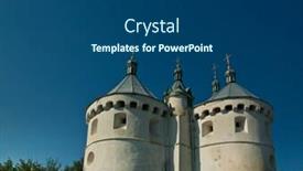  Presentation with ukraine - PPT layouts having ukraine khmelnitsky region church-chateau background and a ocean colored foreground