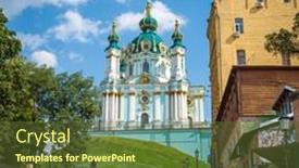  Presentation with orthodox - Theme featuring ukraine-kyiv-10-aug-2014 background and a  colored foreground