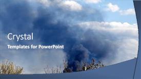  Presentation with ukraine - Presentation having ukraine-smoke-from-a-fire background and a ocean colored foreground