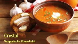  Presentation with beetroot - Presentation enhanced with ukrainian beetroot soup - borscht on napkin on wooden background background and a tawny brown colored foreground