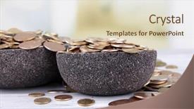  Presentation with round table - Beautiful slides featuring headphones listening to music backdrop and a violet colored foreground