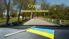  Presentation with flag - Slides with ukrainian-flag-on-glass-inside background and a  colored foreground