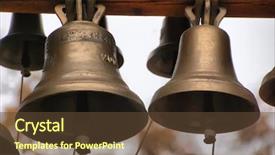  Presentation with church bells - PPT layouts with ukrainian historical country wood church background and a tawny brown colored foreground