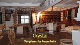 Presentation with dwelling - PPT theme featuring ukrainian-historical-peasant-dwelling-interior background and a  colored foreground