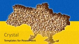  Presentation with export - Presentation design featuring ukrainian-map-lies-on-wheat background and a gold colored foreground