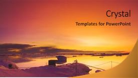  Presentation with base - PPT theme with light reflected in the ocean background and a red colored foreground