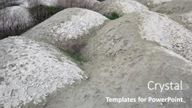  Presentation with soil texture - Theme with ukrainian-soil-grungy-arid-land background and a gray colored foreground