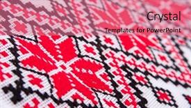  Presentation with embroidery - Beautiful PPT layouts featuring ukrainian-traditional-embroidery-patterns-close backdrop and a coral colored foreground