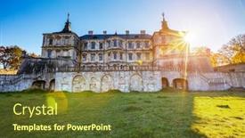  Presentation with ukranian - Slide deck featuring ukranian-old-palace-castle-pidhirtsi background and a tawny brown colored foreground