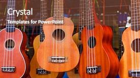  Presentation with ukulele - Presentation theme consisting of ukulele guitar background and a tawny brown colored foreground